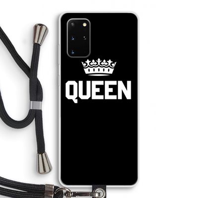 Queen zwart: Samsung Galaxy S20 Plus Transparant Hoesje met koord