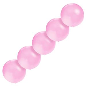 Grote ballonnen 60 cm - Set van 5x stuks - baby roze - Meisjes geboorte/geboren feestartikelen/versi