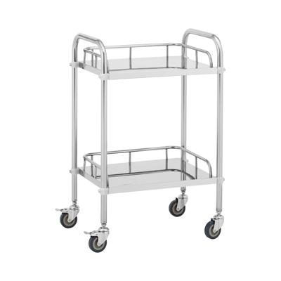 Laboratoriumwagen - roestvrij staal - 2 legborden elk 45 x 36 x 2,5 cm - 20 kg