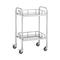 Laboratoriumwagen - roestvrij staal - 2 legborden elk 45 x 36 x 2,5 cm - 20 kg