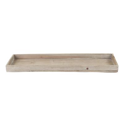 Kaarsenbord/plateau - rechthoekig - hout - naturel - 60 x 20 cm - Kaarsenonderzetter