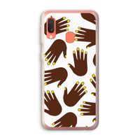 Hands dark: Samsung Galaxy A20e Transparant Hoesje