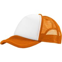 Truckers cap oranje/wit voor volwassenen - thumbnail