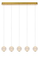 Lucide CINTRA - Hanglamp - LED Dimb. - 5x4,7W 2700K - Transparant - thumbnail