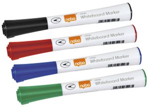 Viltstift Nobo whiteboard Glide rond assorti 1mm 4st