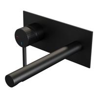 BRAUER Stripe Inbouw Wastafelmengkraan - rechte uitloop en afdekplaat - model A2 - mat zwart 5-S-334 BRAUER Stripe Inbouw Wastafelmengkraan - rechte uitloop en afdekplaat - model A2 - mat zwart 5-S-334