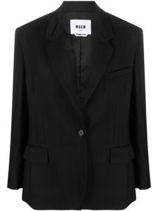 MSGM blazer boutonné à revers crantés - Noir