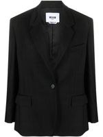 MSGM blazer boutonné à revers crantés - Noir - thumbnail