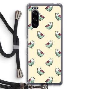 Vogeltjes: Sony Xperia 5 Transparant Hoesje met koord