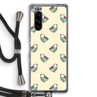 Vogeltjes: Sony Xperia 5 Transparant Hoesje met koord