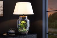 Vulbare tafellamp CLASSICO 75cm wit transparant glas met linnen kap - 44816