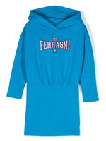 Chiara Ferragni Kids robe à logo brodé - Bleu