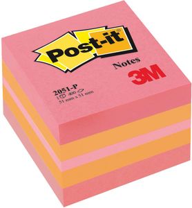 Post-It 2051-P zelfklevend notitiepapier Vierkant Oranje, Roze, Geel 400 vel Zelfplakkend