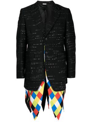 Comme des Garçons Homme Plus blazer boutonné à empiècements - Noir