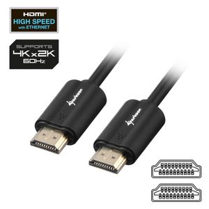 Sharkoon HDMI/HDMI 4K, 1m HDMI kabel HDMI Type A (Standaard) Zwart