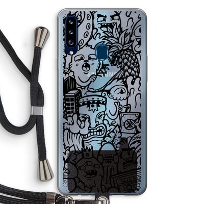 Vexx Black Mixtape: Samsung Galaxy A20s Transparant Hoesje met koord