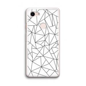 Geometrische lijnen zwart: Google Pixel 3 Transparant Hoesje