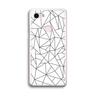 Geometrische lijnen zwart: Google Pixel 3 Transparant Hoesje