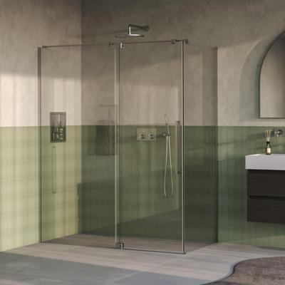 BRAUER Stellar Douchecabine - 160x90x200cm - draaideur - glascoating - omkeerbaar - helder glas - Geborsteld RVS PVD GS-SRC1H16090200NG