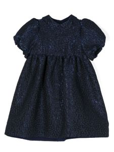 Mi Mi Sol jacquard puff-sleeves dress - Bleu