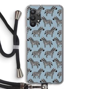Zebra: Samsung Galaxy A32 5G Transparant Hoesje met koord