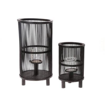 HBX Natural Living Lantaarnset saigon 2-delig zwart