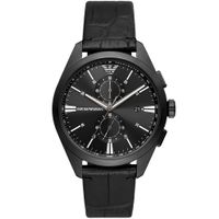 Emporio Armani AR11483 Horloge Claudio Chrono staal-leder zwart 43 mm - thumbnail