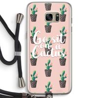 Cactus quote: Samsung Galaxy S7 Edge Transparant Hoesje met koord