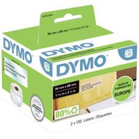 DYMO S0722410 Rol met etiketten 89 x 36 mm Folie Transparant 260 stuk(s) Permanent hechtend Adresetiketten