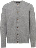 Prada triangle-logo wool-cashmere cardigan - Gris - thumbnail