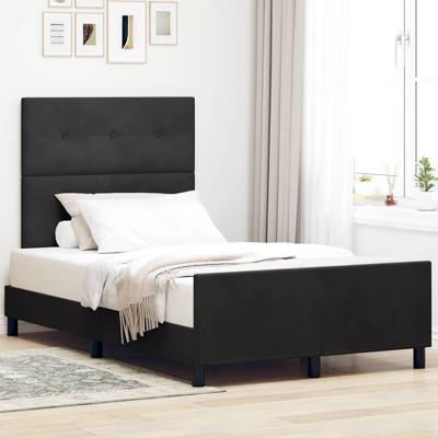 Bedframe met hoofdeinde Zwart 120 x 190 cm Fluweel