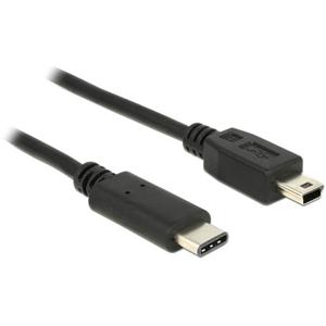 Delock USB-kabel USB 2.0 USB-mini-B stekker, USB-C stekker 0.5 m Zwart 83335