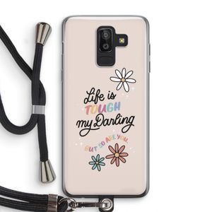 Tough Life: Samsung Galaxy J8 (2018) Transparant Hoesje met koord