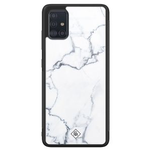 Samsung Galaxy A71 glazen hardcase - Marmer grijs