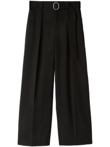 Jil Sander pantalon ample en laine à taille ceinturée - Noir