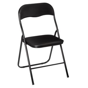 5Five Klapstoel met pvc zitting - zwart - 44 x 48 x 79 cm - metaal   -
