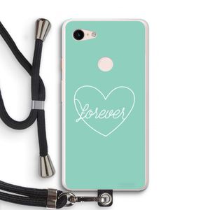Forever heart pastel: Pixel 3 XL Transparant Hoesje met koord