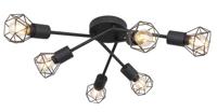 Globo PlafondlampXara I 6-lichts zwart Ø 63cm - 54802S-6
