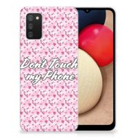Samsung Galaxy A02s Silicone-hoesje Flowers Pink DTMP