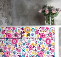 Stickers voor op meubels Kallax roze bloemen - thumbnail