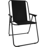 Redcliffs Stoel unica - zwart - opvouwbaar - 75 x 38 cm - metaal/polyester - campingstoel/tuinstoel