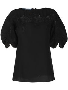 Prada blouse à empiècements en dentelle - Noir