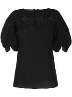 Prada blouse à empiècements en dentelle - Noir