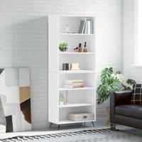 Hoge kast 69,5x32,5x180 cm bewerkt hout wit