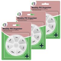 Multipak van 5x stuks medicijnen doos/pillendoosjes 7-vaks wit 9 cm - thumbnail