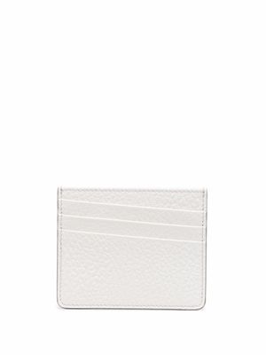 Maison Margiela porte-carte en cuir à détails de coutures - Blanc