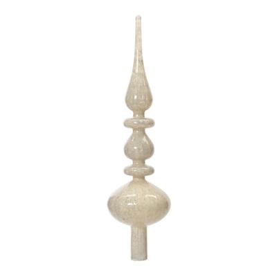 Decoris piek - cr?me wit - glas - 35 cm - kerstboomversiering - kerstversiering