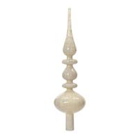 Decoris piek - cr?me wit - glas - 35 cm - kerstboomversiering - kerstversiering