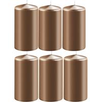 Enlightening Candles Cilinder/stompkaars - 8x - koper - D6 x H8 cm - 27 branduur
