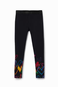 Lange legging met harten - BLACK - M